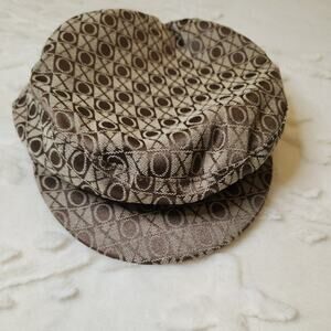 XOXO Baker Boy / News Boy Hat Brown And Tan With Hard Visor